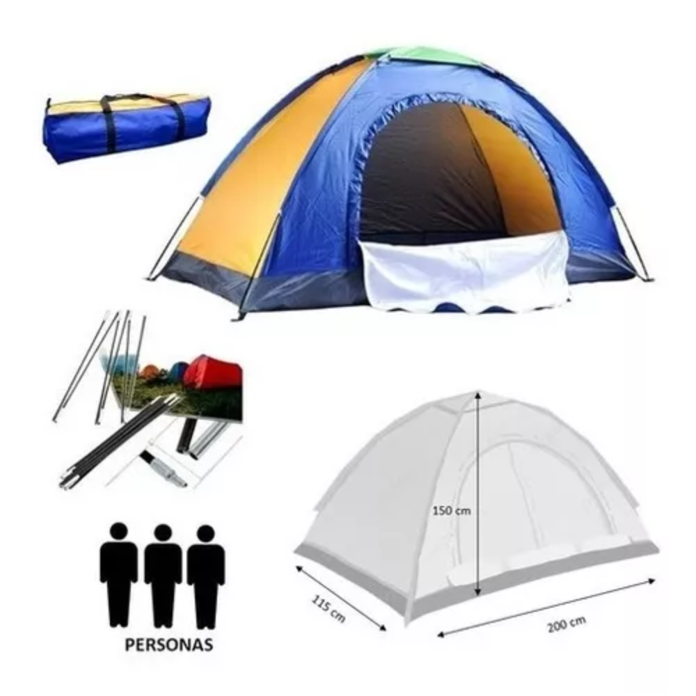 Carpa Camping 3 Personas Acampar Aventura