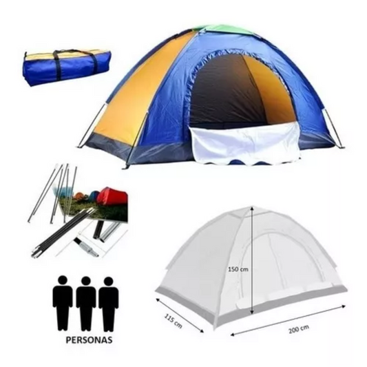 Carpa Camping 3 Personas Acampar Aventura
